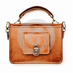 Vintage Vibe Tan Leather Handbag - High Quality Photo