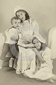 Vintage victorian family portrait