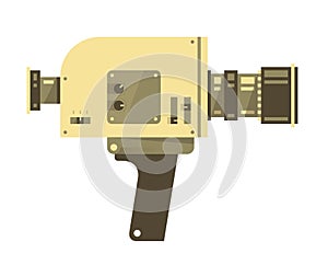 Vintage video camera isolated on white