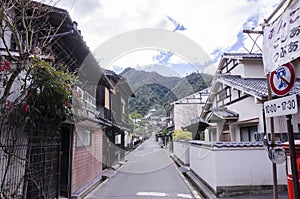 Vintage village at miyajima, japan