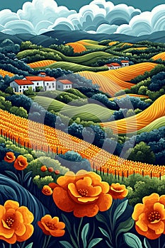 Vintage Vineyard Hills photo
