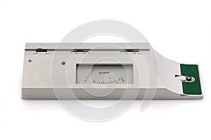 Vintage vinyl cartrige digital scale on a white background