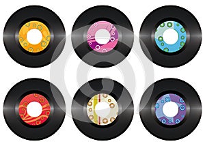 Vintage vinyl record set isolated photo