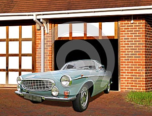 Vintage volvo car in garage photo