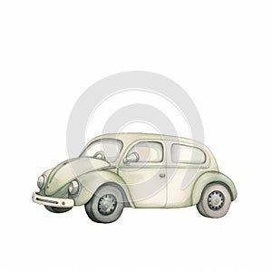 Vintage Vw Bug Remote Control Car With Naive Art Elements