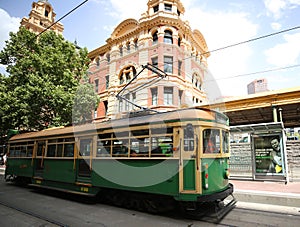 Vintage W class tram in City Circle service