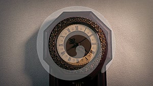 Vintage Wall Clock Closeup Shot