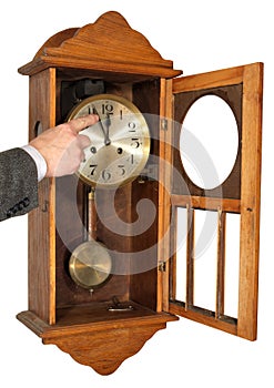 Vintage wall clock showing five to twelve
