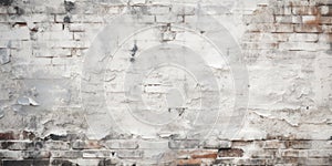 Vintage wall with white worn paint, old plaster texture background