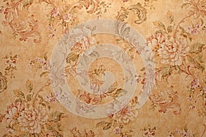 Vintage wallpaper with floral pattern