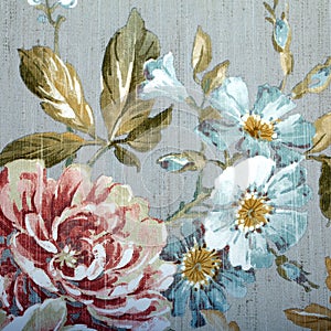 Vintage wallpaper with floral pattern