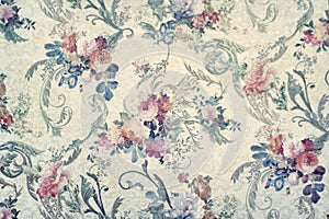 Vintage floral wallpaper photo