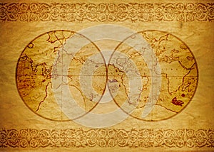 Vintage wallpaper, map World