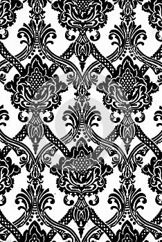 Vintage wallpaper pattern in black and white