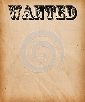 Vintage Wanted Poster Background photo