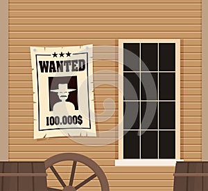 Vintage wanted poster flat vector