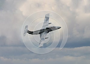 Vintage war plane flying during summer