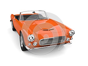 Vintage warm orange convertible cabriolet muscle car