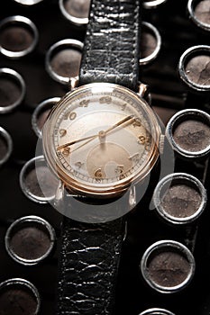 Vintage watch on dark background