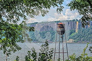 Vintage Water Tower on the Hudson River