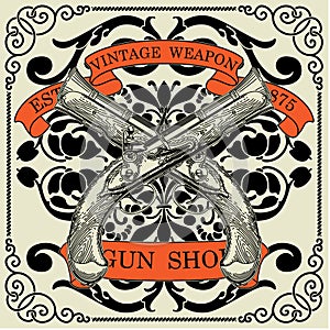 Vintage weapon shop emblem