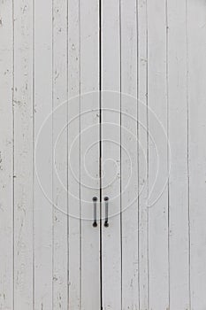 Vintage Weathered White Barn Wood Door Background: Rural Rustic Architecture