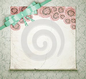 Vintage wedding background with roses.