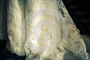 Vintage wedding dress detail