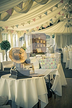 Vintage wedding and gramaphone