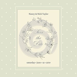 Vintage wedding invitation