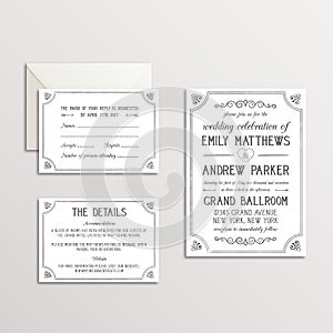 Vintage Wedding Invitation Suite