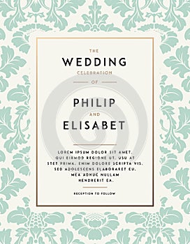 Vintage Wedding Invitation template