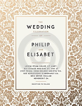 Vintage Wedding Invitation template