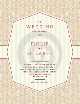 Vintage Wedding Invitation template