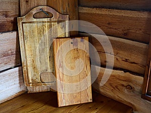 Vintage well used wooden cutting boards