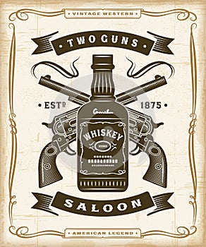 Vintage Western Saloon Label Graphics