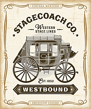 Vintage Western Stagecoach Label Graphics
