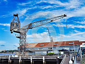 Vintage Wharf Crane on Dock, Cockatoo Island, Sydney, Australia