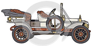 The vintage white car