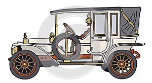 The vintage white car