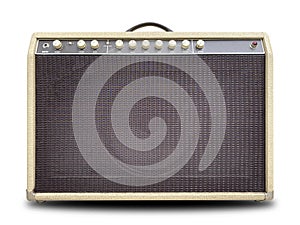  Vintage white clean and reverb amplifier. photo