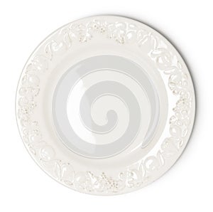 Vintage white empty plate