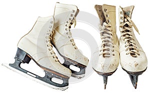 Vintage white ice skates