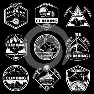 Vintage White Mountain Climbing Logos Set