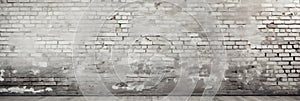 Vintage white painted brick wall texture background with distressed and weathered appearance