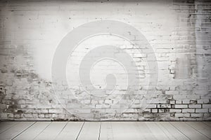 Vintage white painted brick wall texture background with weathered and aged appearance
