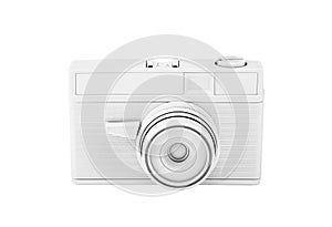 Vintage white photo camera with clipping path