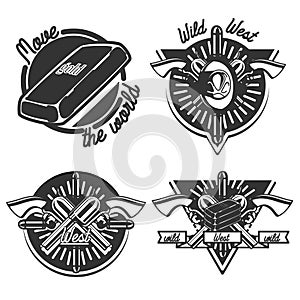 Vintage wild west emblems