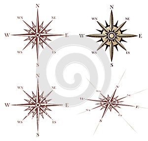 Vintage wind rose compass