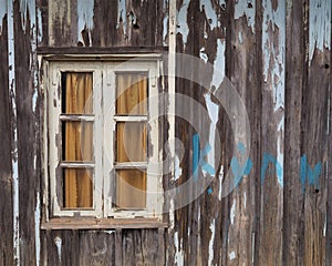 Vintage windows on the old wood plate